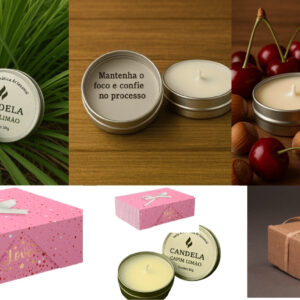 Kit Presente Dia dos Namorados com 3 Velas Aromáticas – Embalagem Personalizada – Presente Criativo para Namorado(a) ou Casal